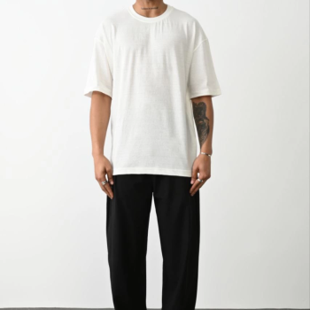 Erkek Tişört Düz Basic Penye Yazlık Bisiklet Yaka Kısa Kol T-Shirt - Beyaz