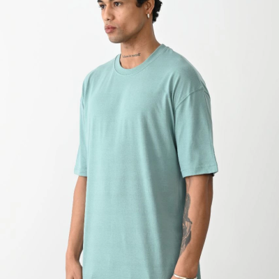 Erkek Tişört Düz Basic Penye Yazlık Bisiklet Yaka Kısa Kol T-Shirt - Mint Yeşili