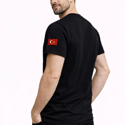 Erkek Türkiye World Cup 2026 Baskılı Tişört Futbol Temalı Forma T-Shirt - Siyah