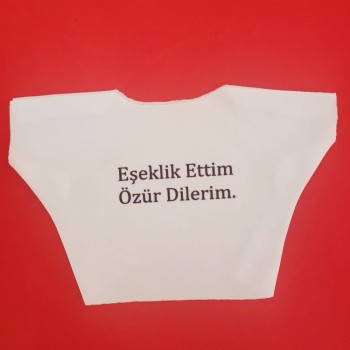 Eşeklik Ettim Yazılı Peluş Oyuncak Tişörtü