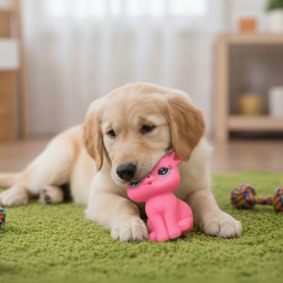 Evcil Hayvan Sesli Geyik Şeklinde Plastik Oyuncak 