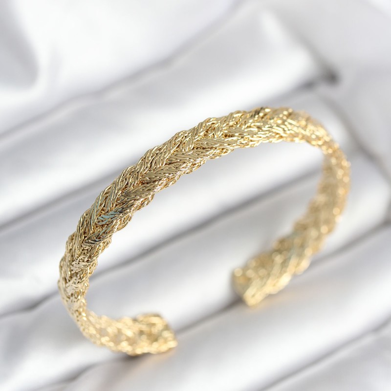 Ezme Zincir Model Gold Renk Kadın Bileklik