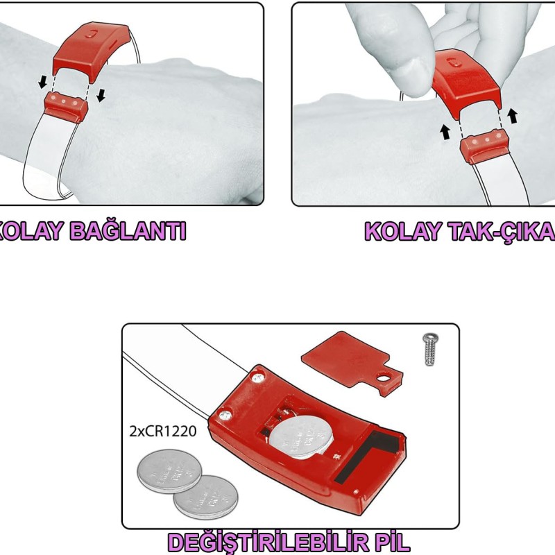 Festival & Parti LED Bileklik 3 Farklı Mod Işıklı 1 Adet