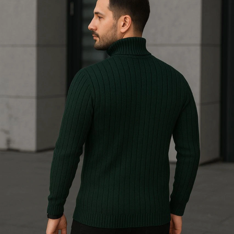 Fitilli Triko Kazak 3'lÜ Set Bej Haki Siyah Regular Balıkcı Yaka Tam Boğazlı Triko Seti Modeli Kazak