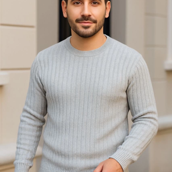 Fitilli Triko Kazak 3’lü Set – Gri, Haki, Siyah | Kalın Dokuma Pamuklu Regular Fit Bisiklet Yaka Uzun Kollu Kışlık ve Baharlık Rahat Triko Kombini