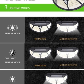 Fonksiyonel Sensörlü 102 Ledli Solar Bahçe Lambası