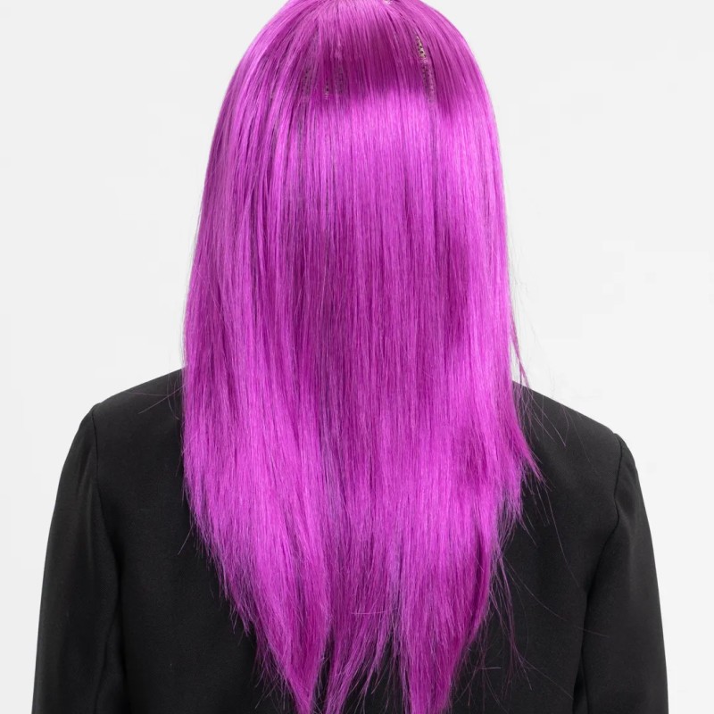 Fuşya Renk Düz Kesim Peruk