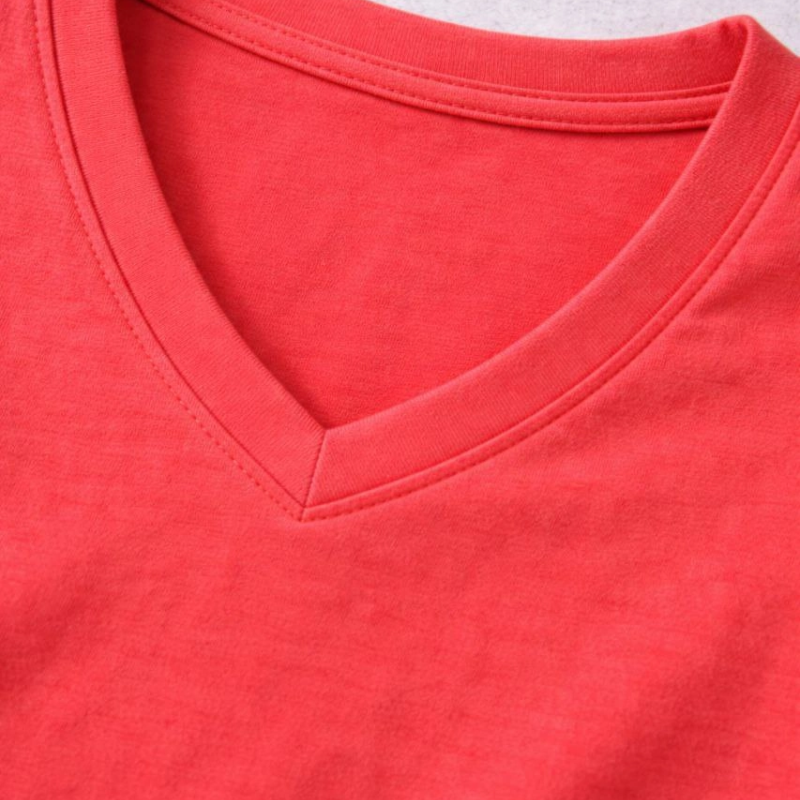 Genç Erkek Çocuk V Yaka Tişört Model - Nar Çiçeği