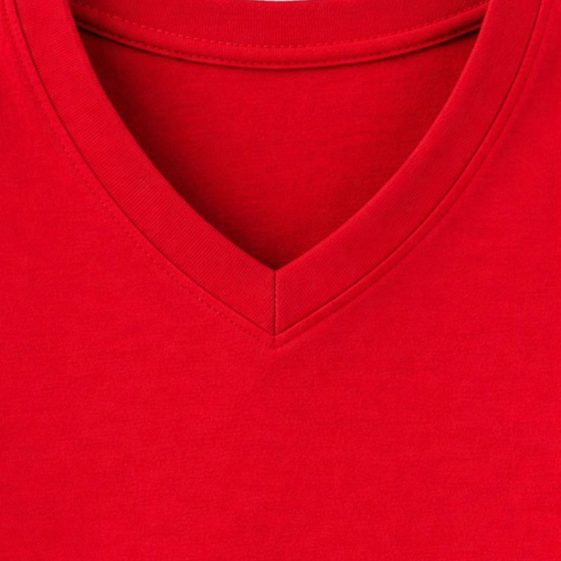 Genç Kız Çocuk V Yaka Tişört Model - Kırmızı