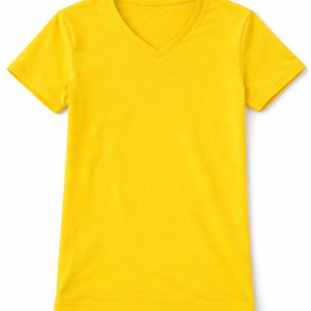 Genç Kız Çocuk V Yaka Tişört Model - Sarı