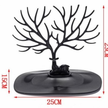 Geyik Tasarımlı Takı Standı Siyah