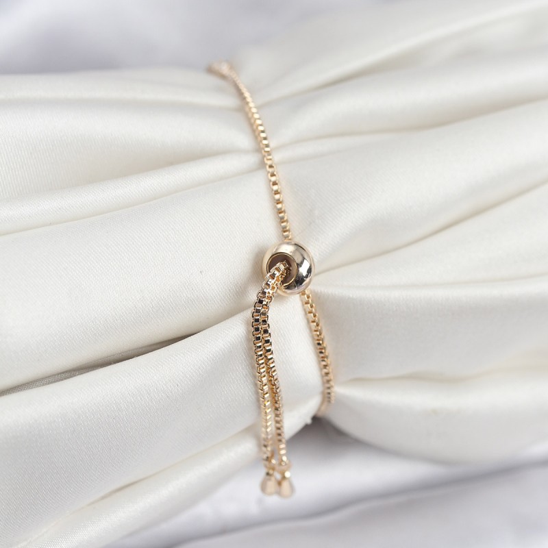 Gold Renk Nazar Model Zirkon Taşlı Asansörlü Su Yolu Bileklik