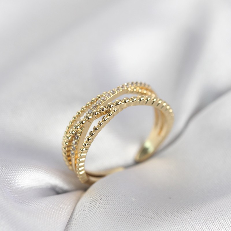 Gold Renk Sarmal Model Kadın Yüzük