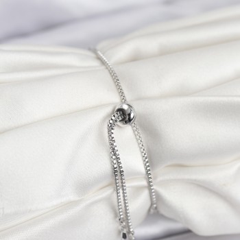 Göz Model Zirkon Taşlı Gümüş Renk Asansörlü Su Yolu Bileklik