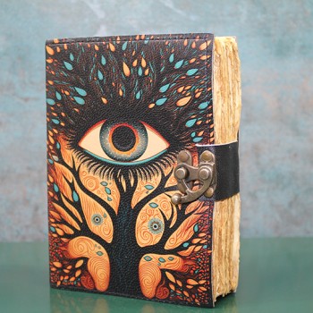 Göz Tasarımlı Deri Defter 