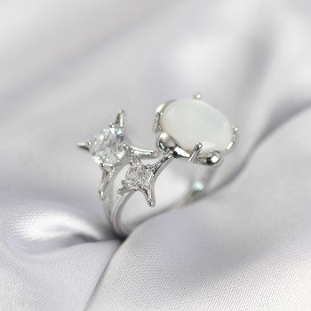 Gümüş Renk Kutup Yıldızı Model Kadın Yüzük