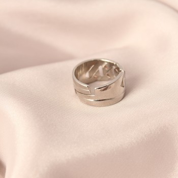 Gümüş Renk Metal Taşlı Model Ayarlanabilir Kadın Yüzük