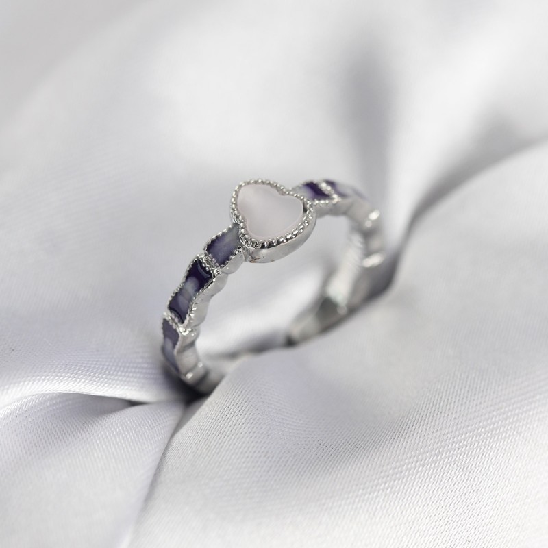 Gümüş Renk Mineli Su Kabağı Model Kadın Yüzük