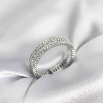 Gümüş Renk Minimal Zirkon Taşlı Kadın Yüzük