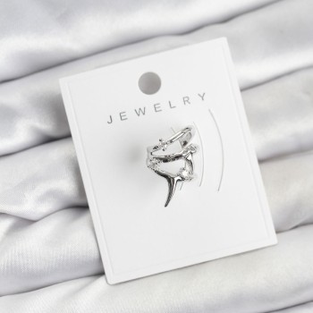 Gümüş Renk Pirinç Diken Model Kıkırdak Earcuff Küpe
