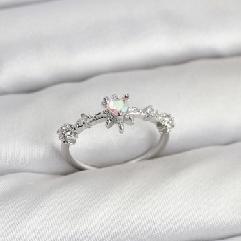 Gümüş Renk Pirinç Yıldız Model Kadın Yüzük