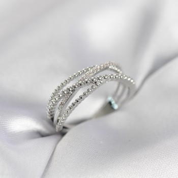 Gümüş Renk Sarmal Model Kadın Yüzük