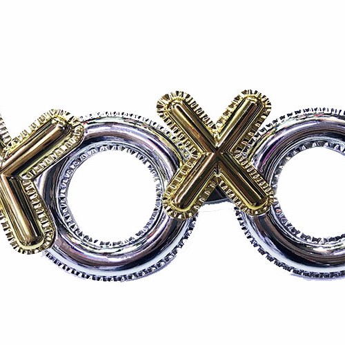 Gümüş Renk Xoxo Yazılı Parti Gözlüğü