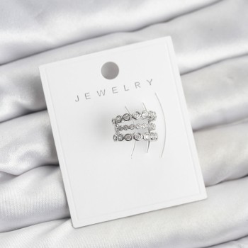 Gümüş Renk Zirkon Taşlı Pirinç Kıkırdak Earcuff Küpe