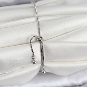 Gümüş Renk Zirkon Taşlı Sıralı Damla Model Asansörlü Kadın Bileklik