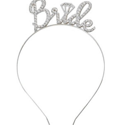 Gümüş Renkli Taşlı “Bride” Gelin Tacı