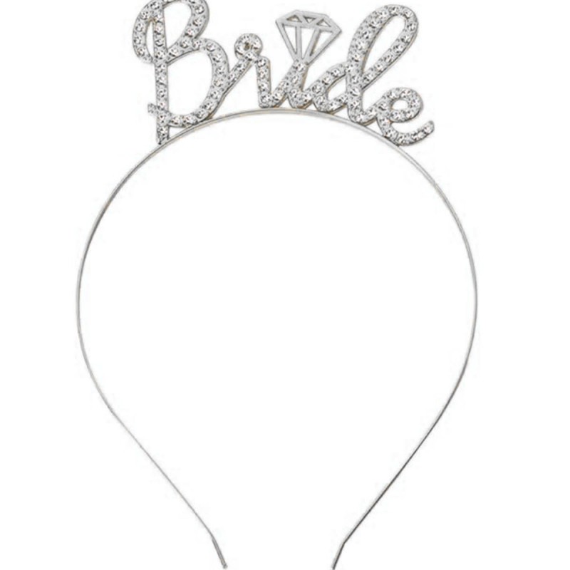 Gümüş Renkli Taşlı “Bride” Gelin Tacı