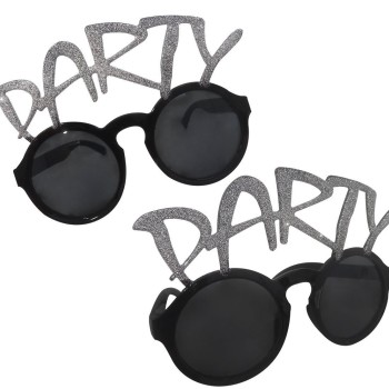 Gümüş Simli Party Yazılı Parti Gözlüğü Show