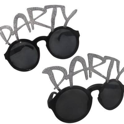 Gümüş Simli Party Yazılı Parti Gözlüğü Show