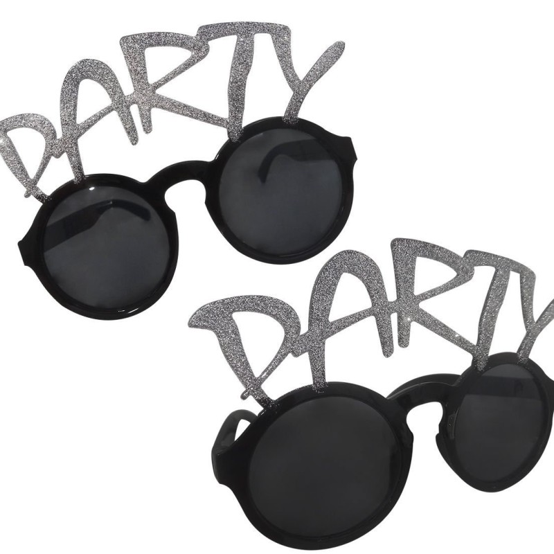 Gümüş Simli Party Yazılı Parti Gözlüğü Show