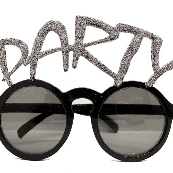 Gümüş Simli Party Yazılı Parti Gözlüğü Show