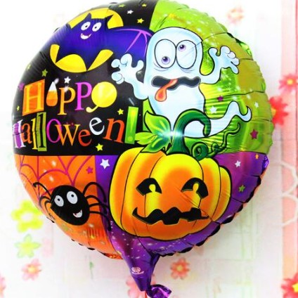 Halloween Örümcekli Kabaklı Folyo Balon 18 inç