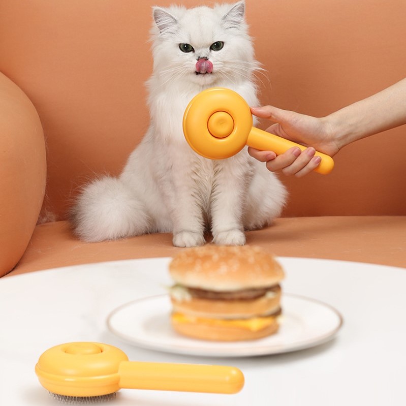 Hamburger Şekilli Otomatik Temizlenen Evcil Hayvan Tarağı