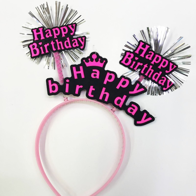 Happy Birthday Neon Renk Doğum Günü Tacı 12 Adet