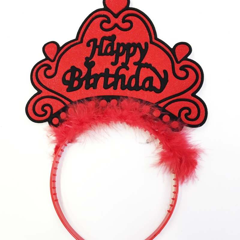 Happy Birthday Yazılı Neon Renk Taç 12 Adet