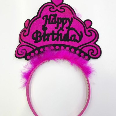 Happy Birthday Yazılı Neon Renk Taç 12 Adet