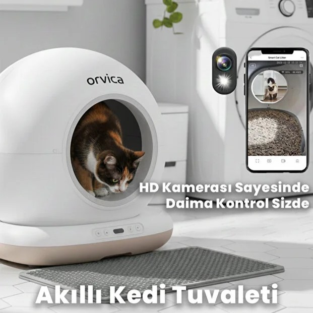 HD Kameralı Akıllı Kedi Tuvaleti 