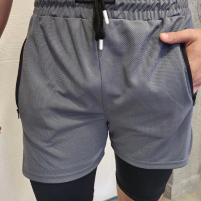 İç Cepli Sporcu Alt Taytlı Şort - GRİ