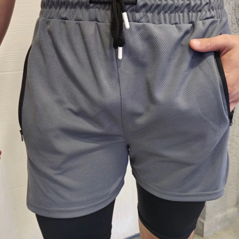 İç Cepli Sporcu Alt Taytlı Şort - GRİ