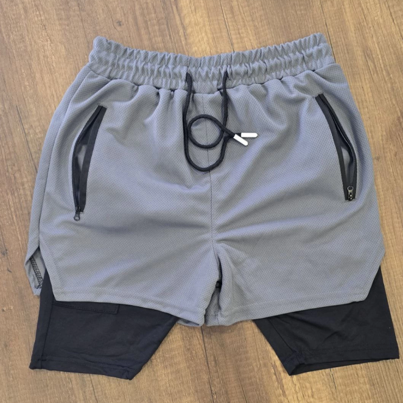 İç Cepli Sporcu Alt Taytlı Şort - GRİ