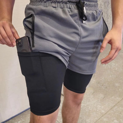 İç Cepli Sporcu Alt Taytlı Şort - GRİ