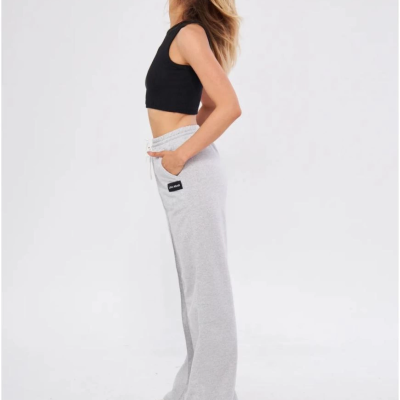 İki iplik Bol Paça Eşofman Pantolon - Gri