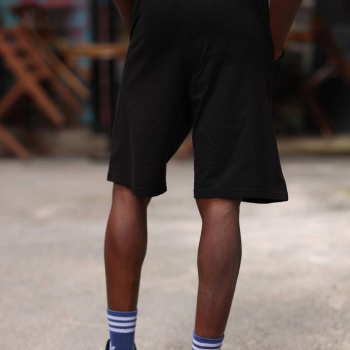 İki İplik Cepli Şort - Siyah -