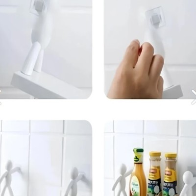 İnsan Figürlü Yapışkanlı Çok Amaçlı Duvar Rafı