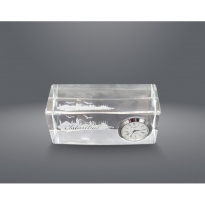 İstanbul Tasarımlı Kristal Saatli Biblo 