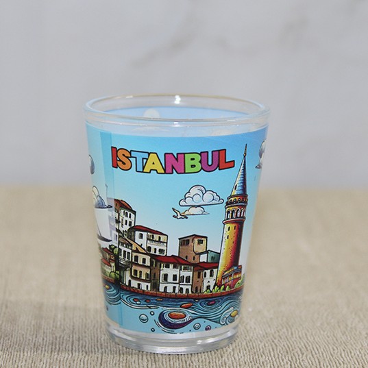 İstanbul Temalı Cam Shot Bardak - Model 3
